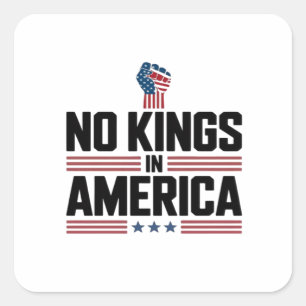 No Kings In America USA Retro Classic Square Sticker