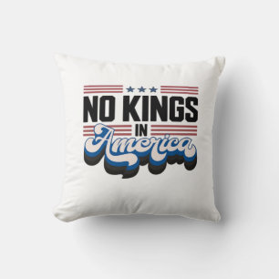 No Kings In America USA Retro Classic Throw Pillow
