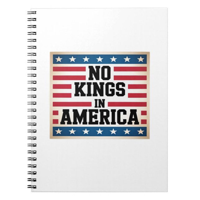 No Kings In America USA Vintage Graphic Notebook (Front)