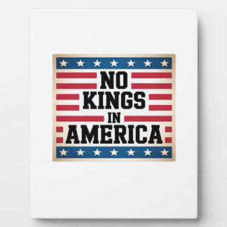 No Kings In America USA Vintage Graphic Plaque