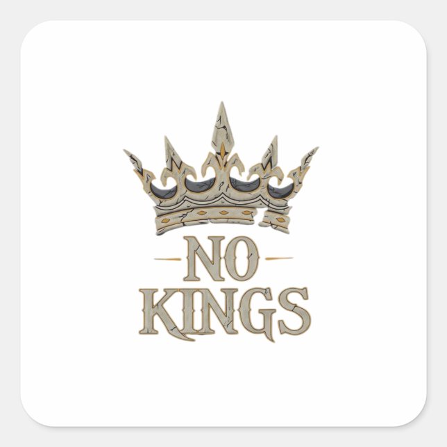 No Kings In America Vintage Graphic Square Sticker (Front)