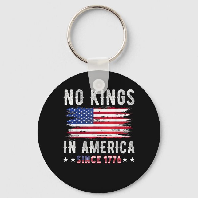 No Kings In America Vintage Patriotic Independence Keychain (Front)