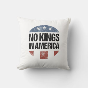 No Kings In America Vintage Patriotic No Kings Cre Throw Pillow