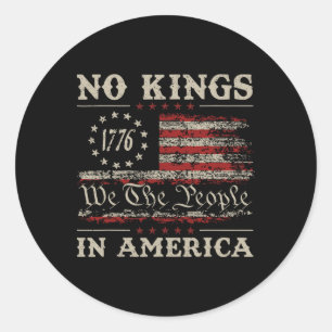 No Kings In America We The People 1776 Political M Classic Round Sticker