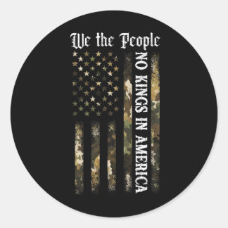 No Kings In America We The People Camo Camouflage  Classic Round Sticker