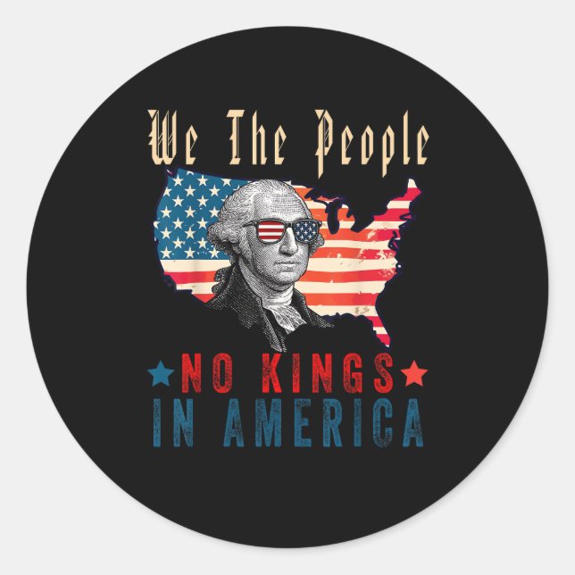 No Kings In America We The People Classic Round Sticker (Front)
