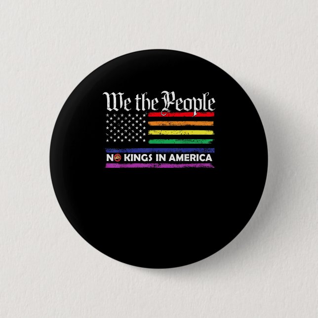 No Kings In America We The People Creative Design 2 Inch Round Button (Front)