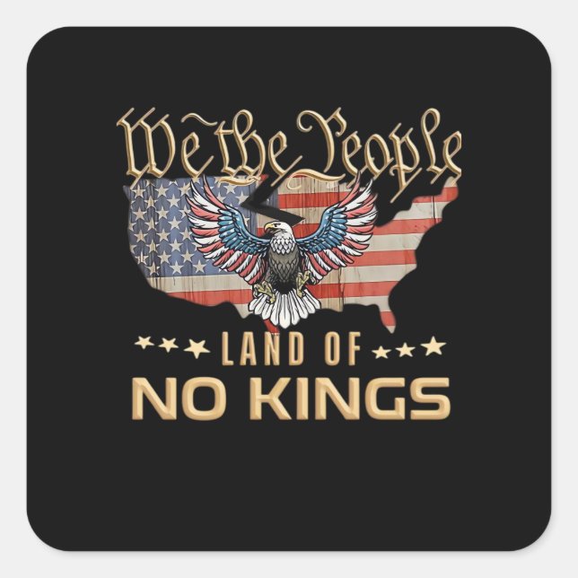 No Kings In America We The People Creative Style Square Sticker (Front)