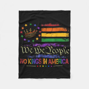 No Kings In America We The People Political Flag M Fleece Blanket