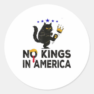 No Kings In America We The People Political Minima Classic Round Sticker