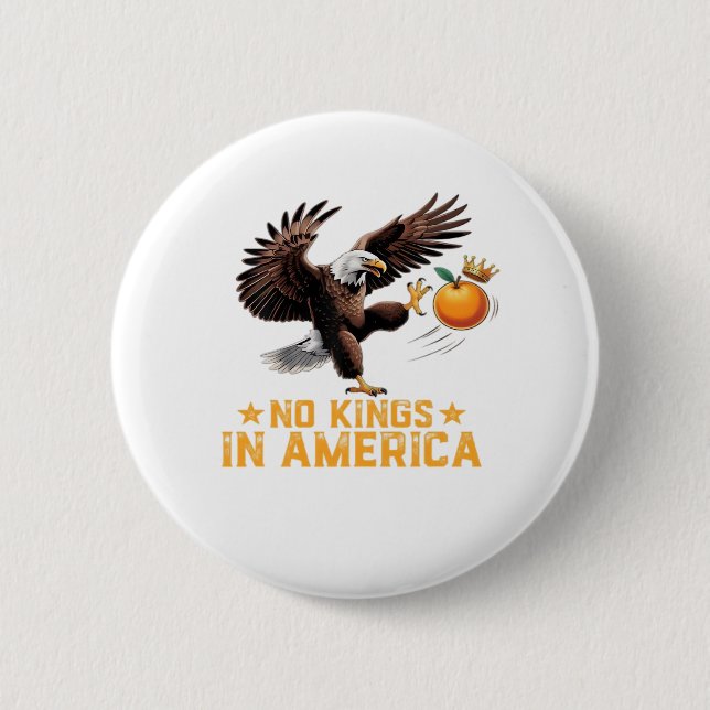 No Kings In America We The People Political Retro  2 Inch Round Button (Front)