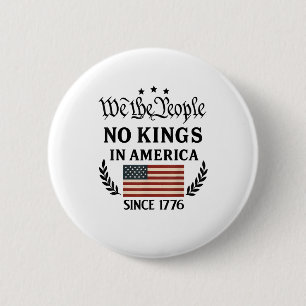 No Kings In America We The People Retro Classic 2 Inch Round Button