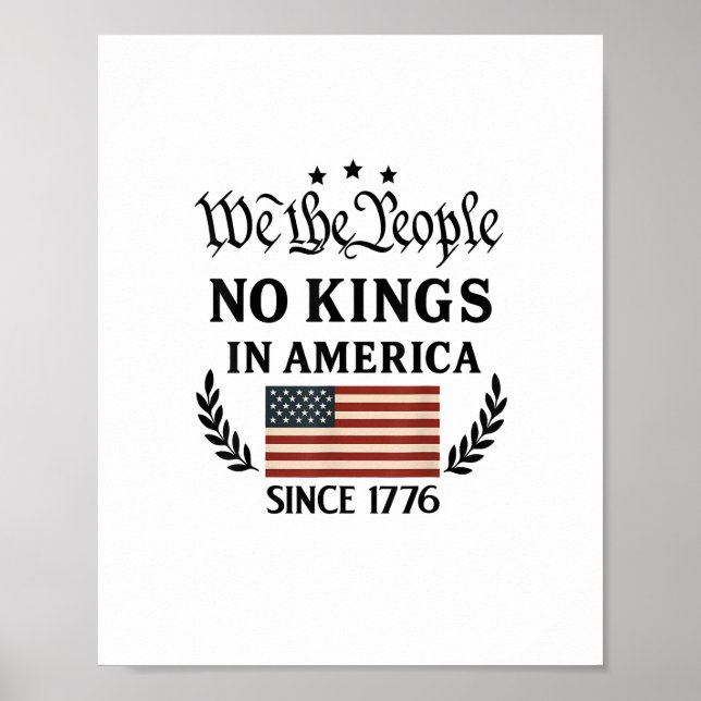 No Kings In America We The People Retro Classic Poster (Front)