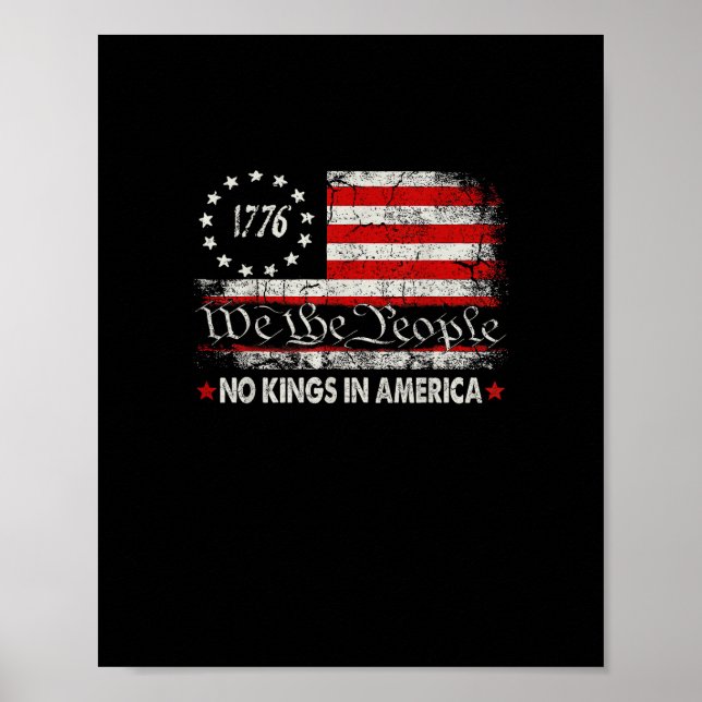 No Kings In America We The People Retro Cool Poster (Front)