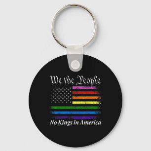 No Kings In America We The People Us Flag  Keychain