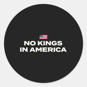No Kings In America With Usa Flag  Classic Round Sticker