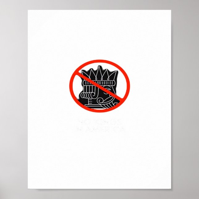 No Kings In The USA America Say No King Classic Re Poster (Front)