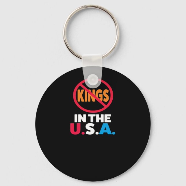 No Kings In The USA Keychain (Front)