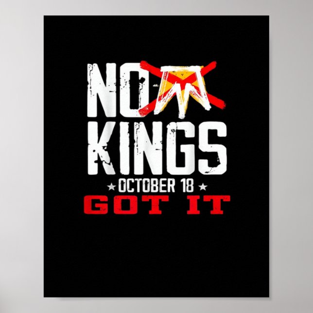 No Kings It Classic Minimal Design Poster (Front)