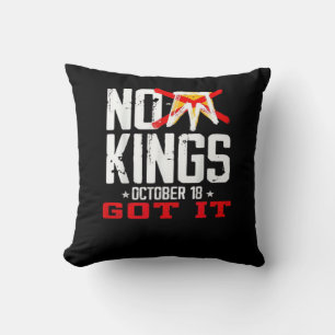 No Kings It Classic Minimal Design Throw Pillow