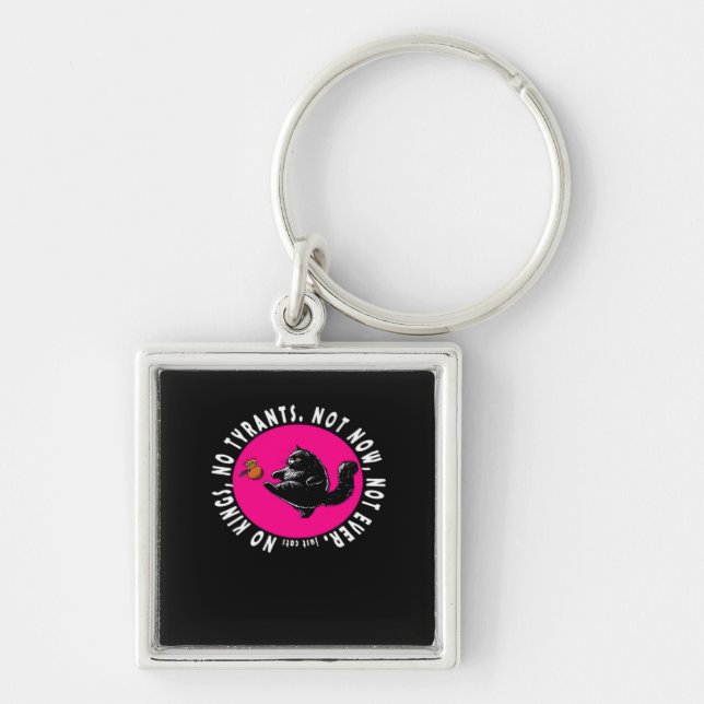 No Kings, Just Cats Essential Keychain (Front)
