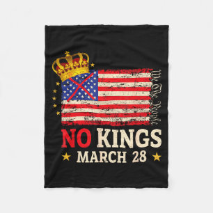 No kings march 28 2026 no kings day us flag vintag fleece blanket