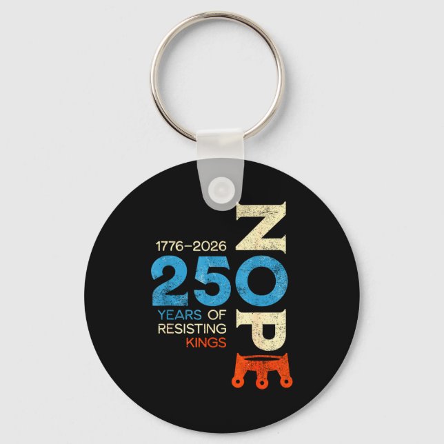 No kings march 28 2026 protest sign  keychain (Front)