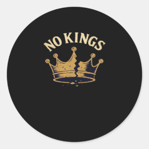 No Kings Minimal Clean Classic Round Sticker