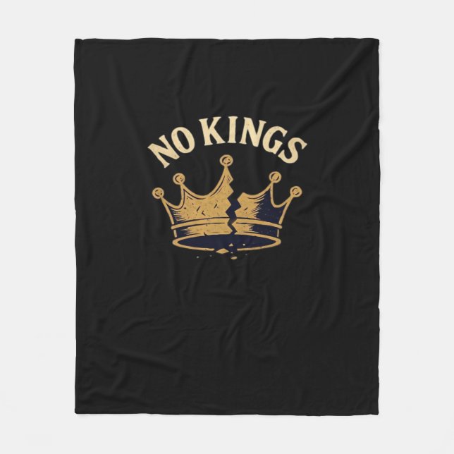 No Kings Minimal Clean Fleece Blanket (Front)