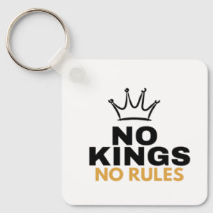 No Kings No Rules Minimal Crown Graphic Design Keychain