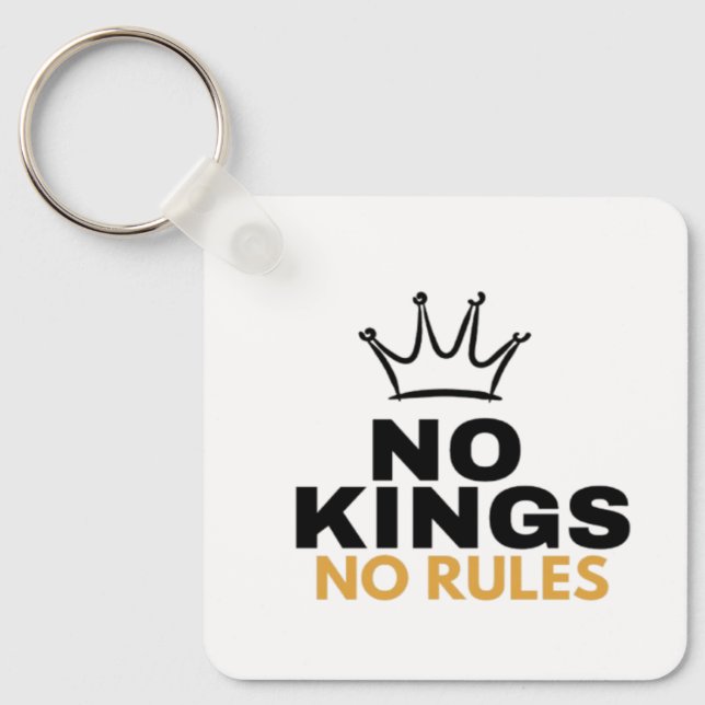 No Kings No Rules Minimal Crown Graphic Design |  Keychain (Front)
