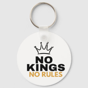 No Kings No Rules Minimal Crown Graphic Design    Keychain