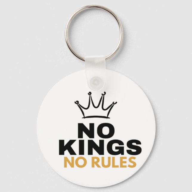 No Kings No Rules Minimal Crown Graphic Design |  Keychain (Front)