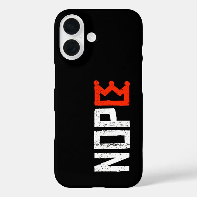No Kings Nope Protest Sign Horizontal Bold Text Case-Mate iPhone Case (Back)