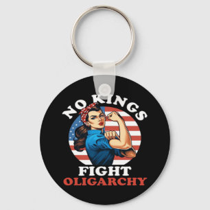 No Kings Oligarchy Retro Classic Keychain