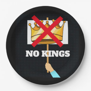 No Kings Paper Plate