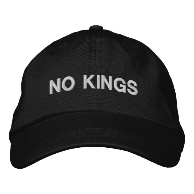 No Kings political protest black Embroidered Hat (Front)