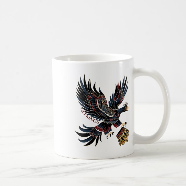 No Kings Political Protest Subtle Statement Graphi Coffee Mug (Right)