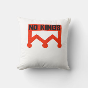 No Kings Protest Graphic Grunge Crown  American Cl Throw Pillow