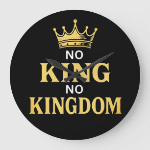 No Kings Protest Sign Vertical 2025 Large Clock