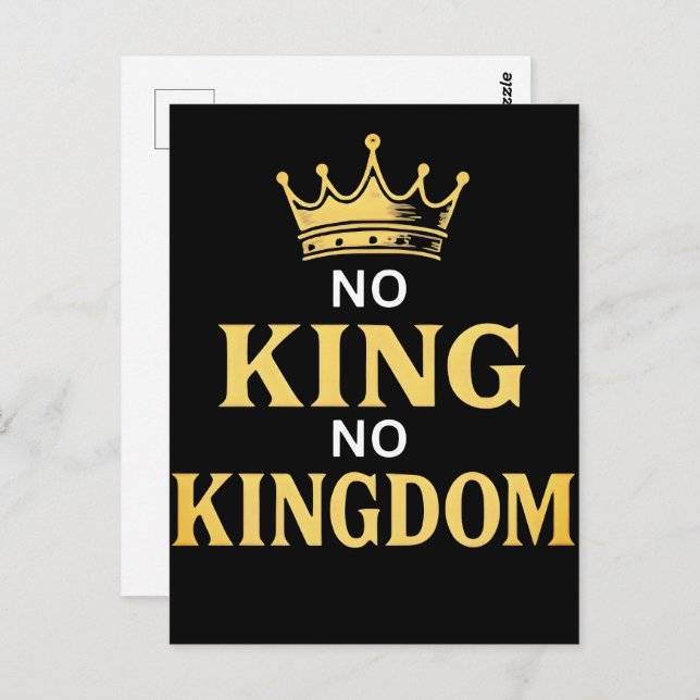 No Kings Protest Sign Vertical 2025 Postcard (Front/Back)