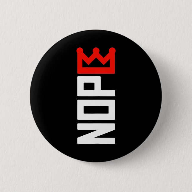 No Kings Protest Sign Vertical  2 Inch Round Button (Front)