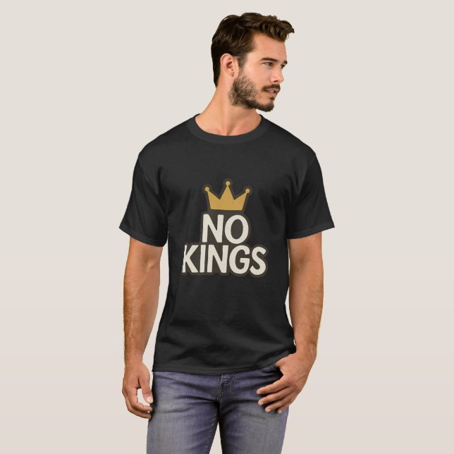 No Kings – Rebellious Minimalist Statement  T-Shirt (Front Full)