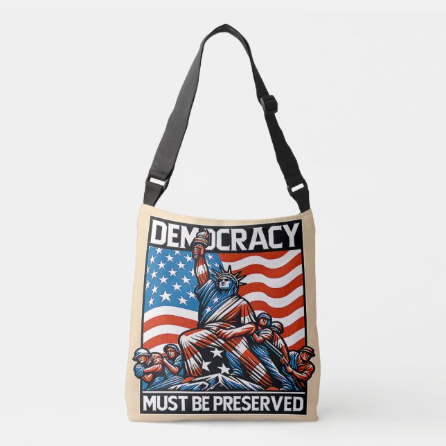 No Kings Save Democracy  Crossbody Bag (Front)