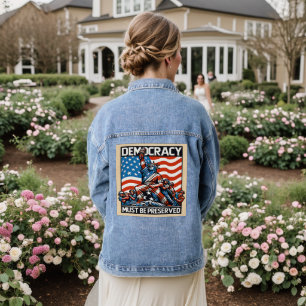 No Kings Save Democracy Denim Jacket
