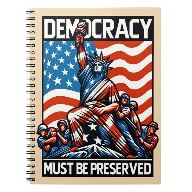 No Kings Save Democracy  Notebook (Front)