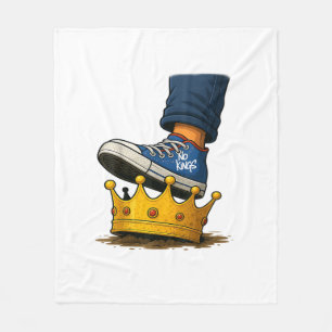 No Kings Shoe On Crown Fleece Blanket