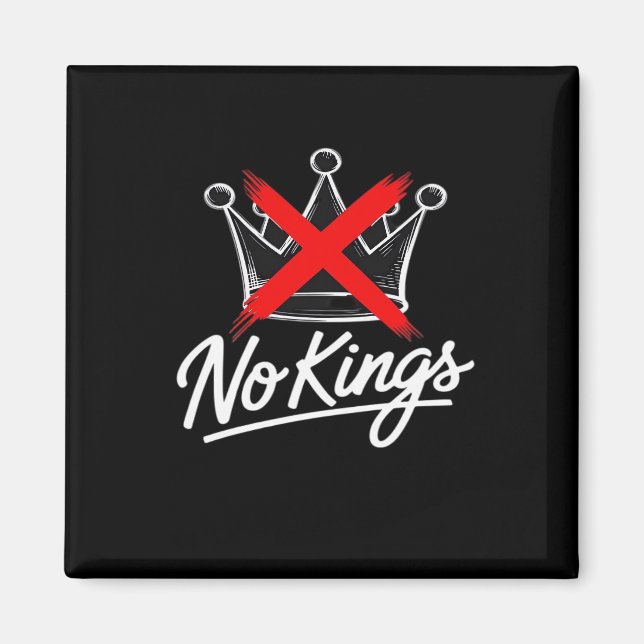 No Kings Simple Crown Artistic Design Magnet (Front)