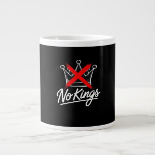 No Kings Simple Crown With Cross Artistic Design Large Coffee Mug
