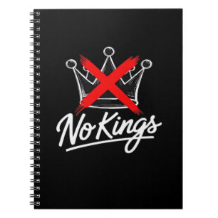 No Kings Simple Crown With Cross Artistic Design Notebook